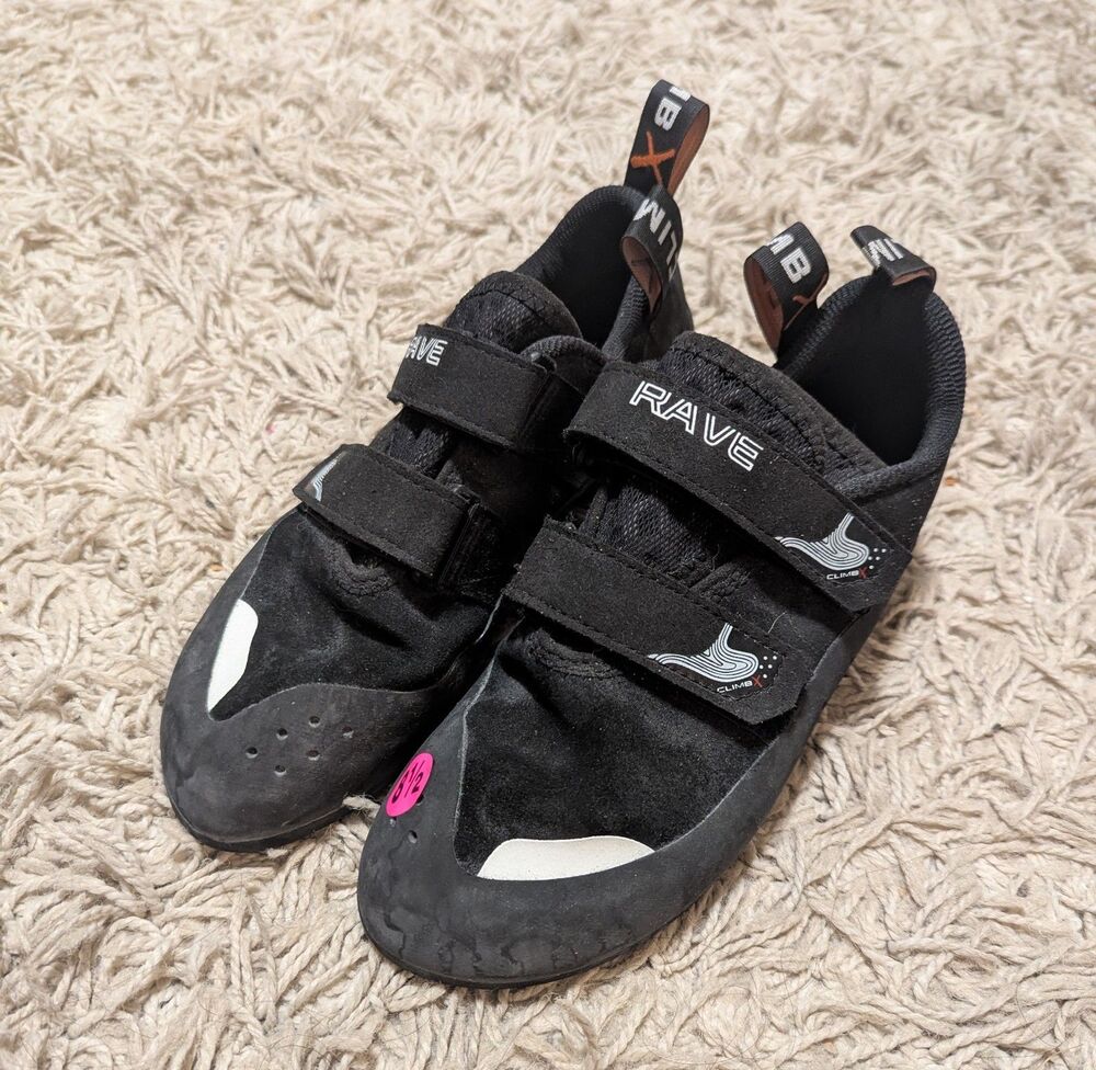 Climb X Rave Phantom Black Men's 8.5 Women's 9.5 Climbing Shoes Black